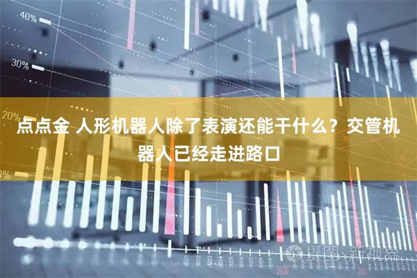 点点金 人形机器人除了表演还能干什么？交管机器人已经走进路口